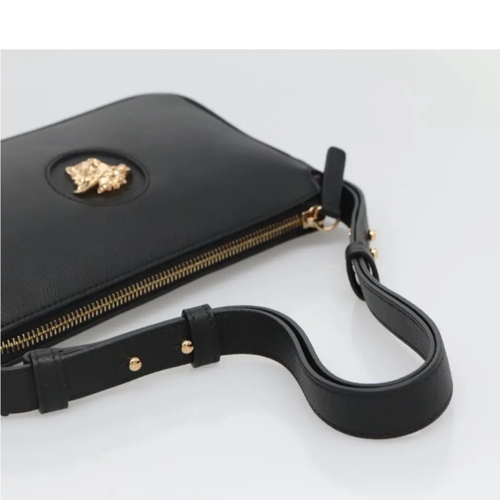 Versace Black and Gold Leather Bag